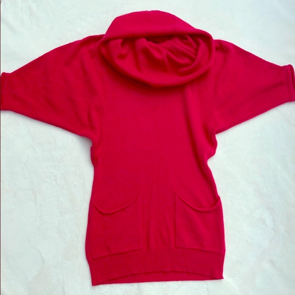 BCBG Maxazria cowneck sweater in hot pink, size XS
